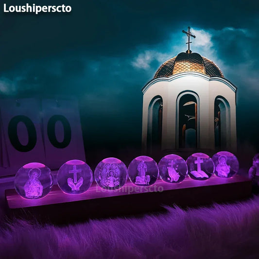 3D Crystal Night Light, Christian Home Decorative Gift