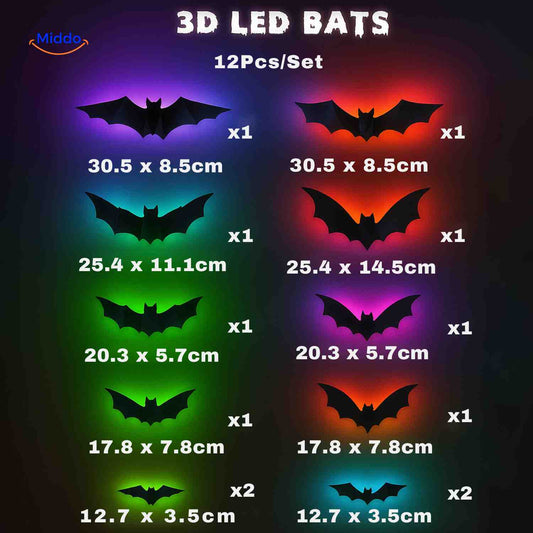 3D Halloween Decoration with LED Light and Wall Stickers