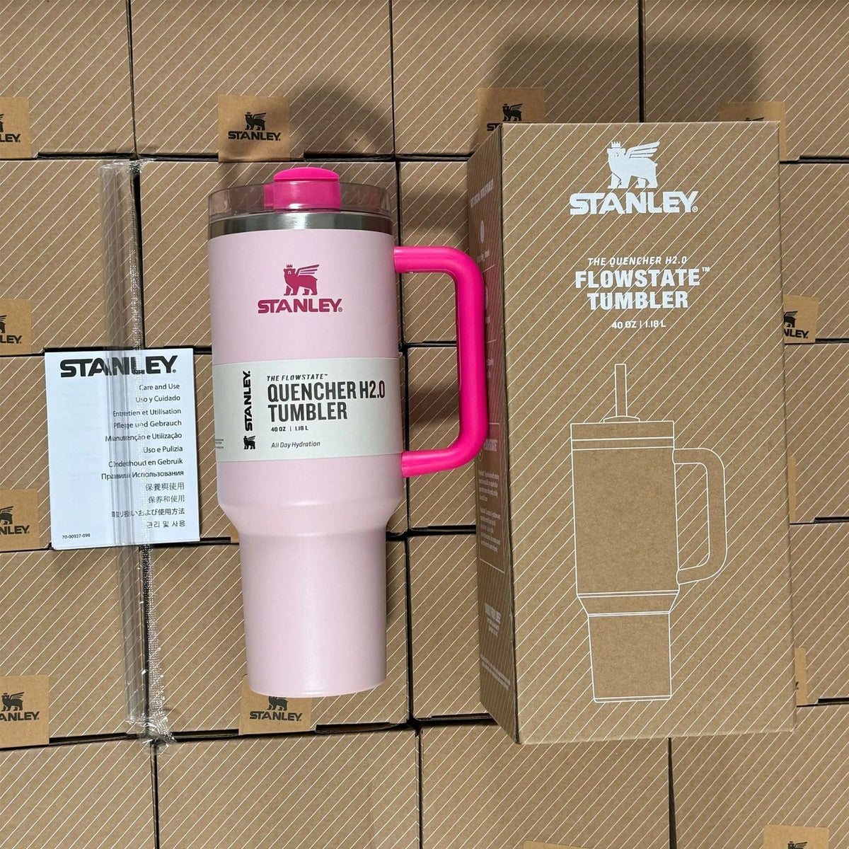40 Oz Insulated Stainless Steel Travel Mug with Handle & Straw - Leakproof