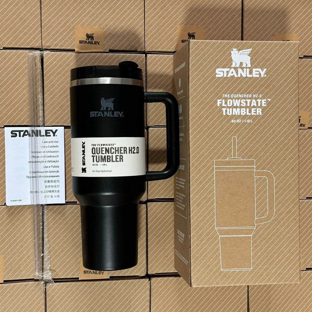 40 Oz Insulated Stainless Steel Travel Mug with Handle & Straw - Leakproof