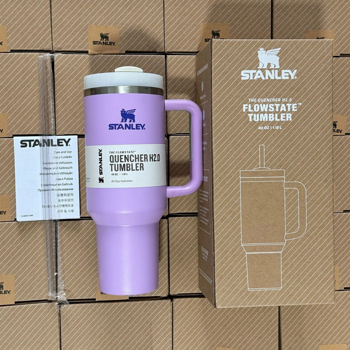 40 Oz Insulated Stainless Steel Travel Mug with Handle & Straw - Leakproof