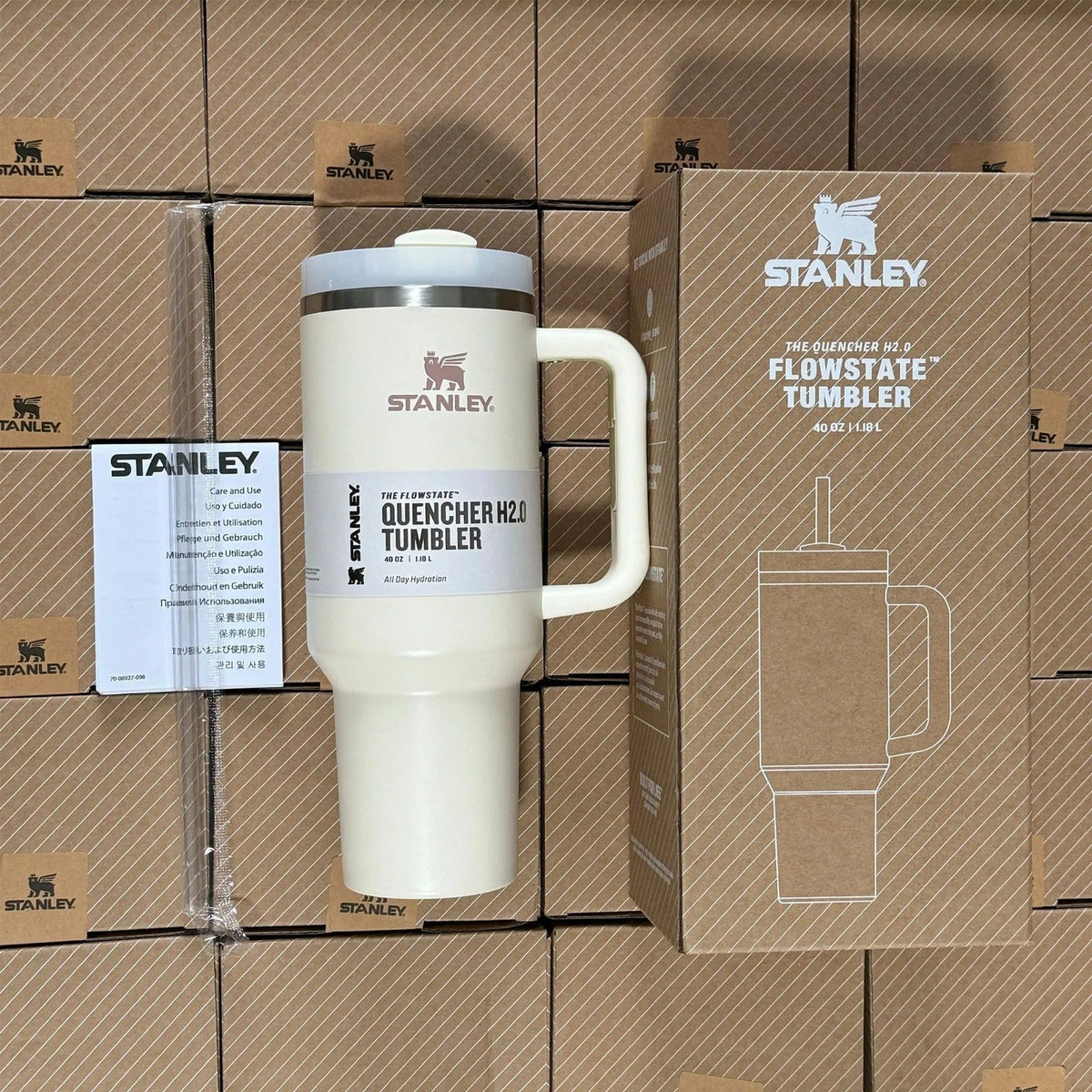 40 Oz Insulated Stainless Steel Travel Mug with Handle & Straw - Leakproof