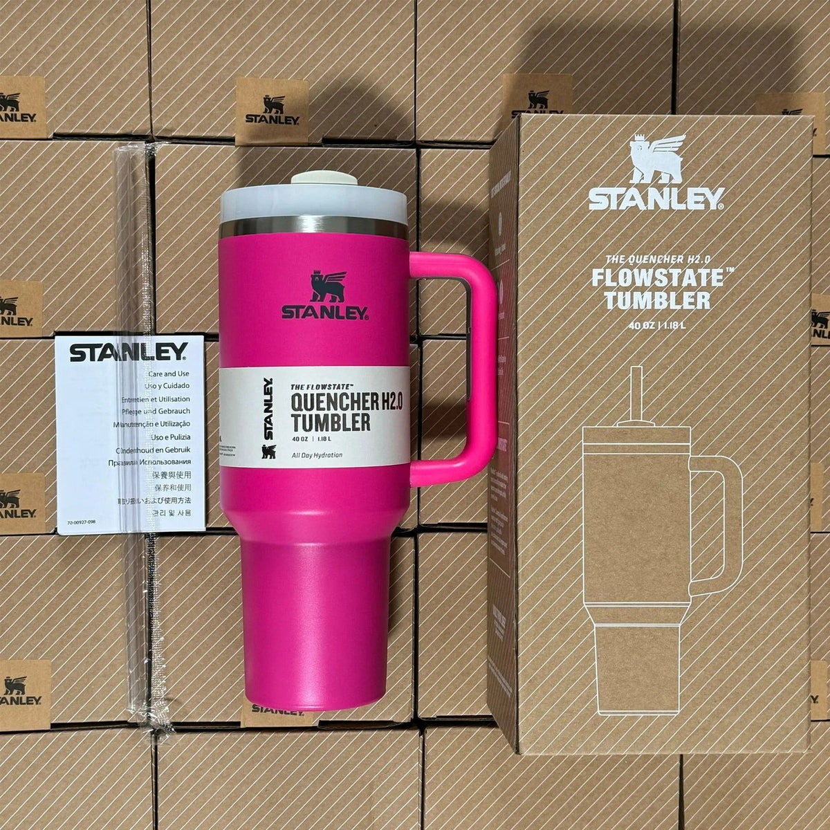 40 Oz Insulated Stainless Steel Travel Mug with Handle & Straw - Leakproof
