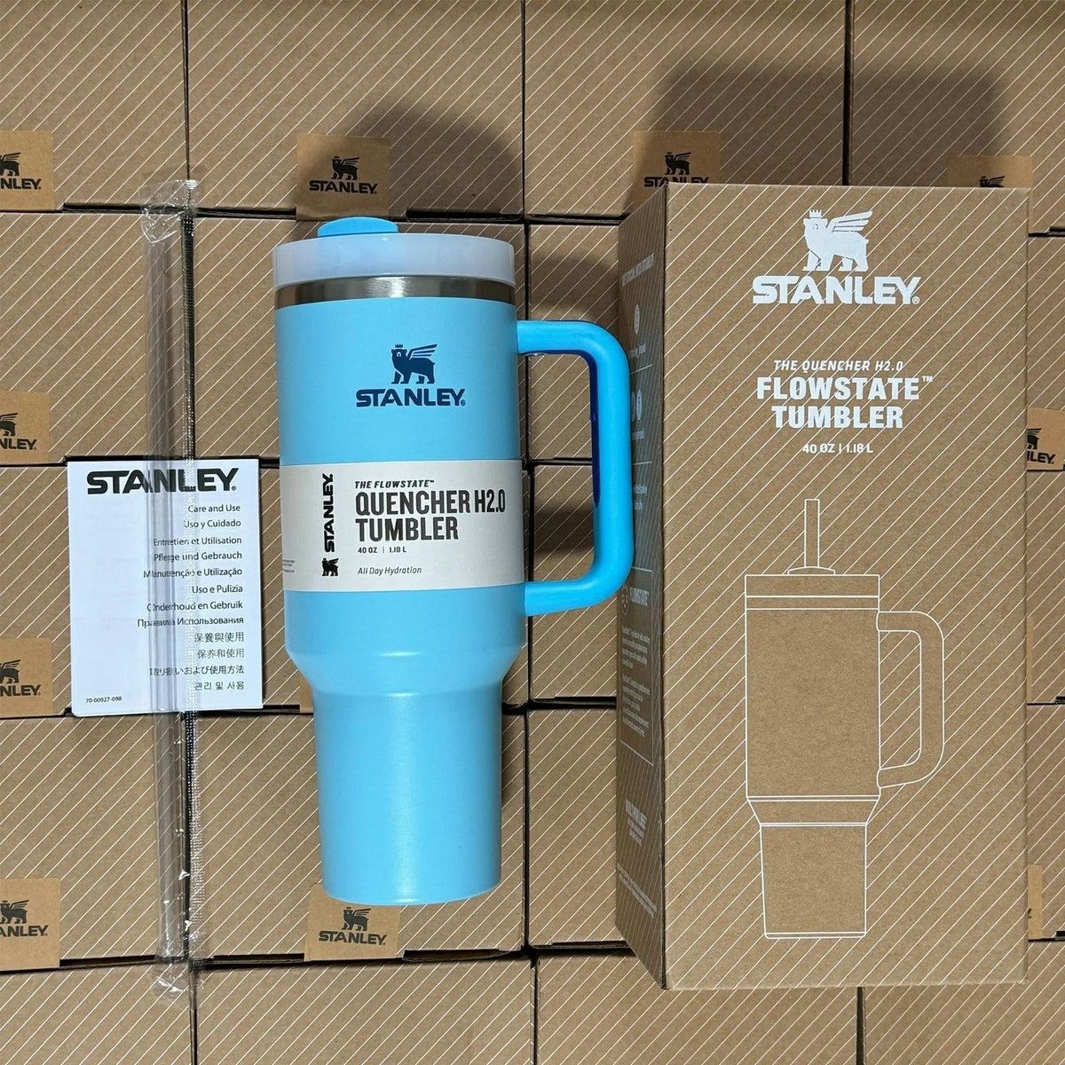 40 Oz Insulated Stainless Steel Travel Mug with Handle & Straw - Leakproof