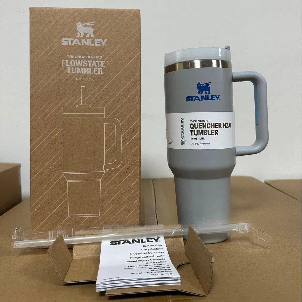 40 Oz Insulated Stainless Steel Travel Mug with Handle & Straw - Leakproof