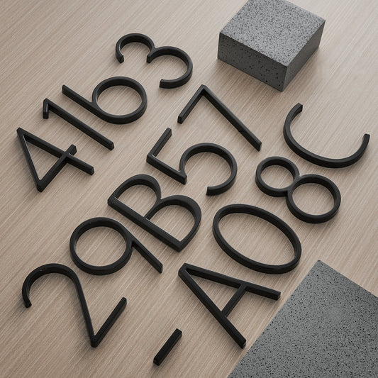 5-Inch Zinc Alloy Modern Floating House Numbers & Letters - Outdoor Wall Decor