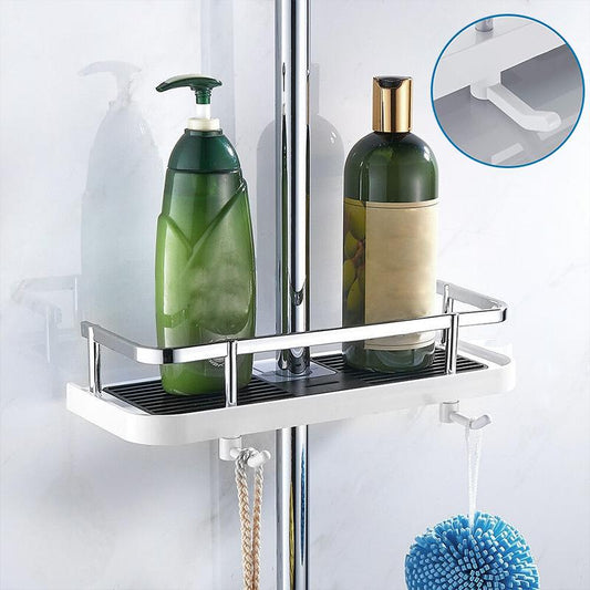 Adjustable Corrosion-Resistant Shower Pole Bathroom Shelf