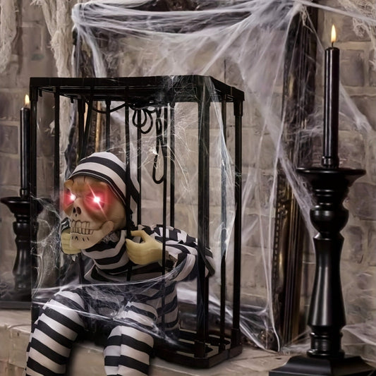 Animated Screaming Halloween Skeleton - Motion Sensor Outdoor Scary Prop
