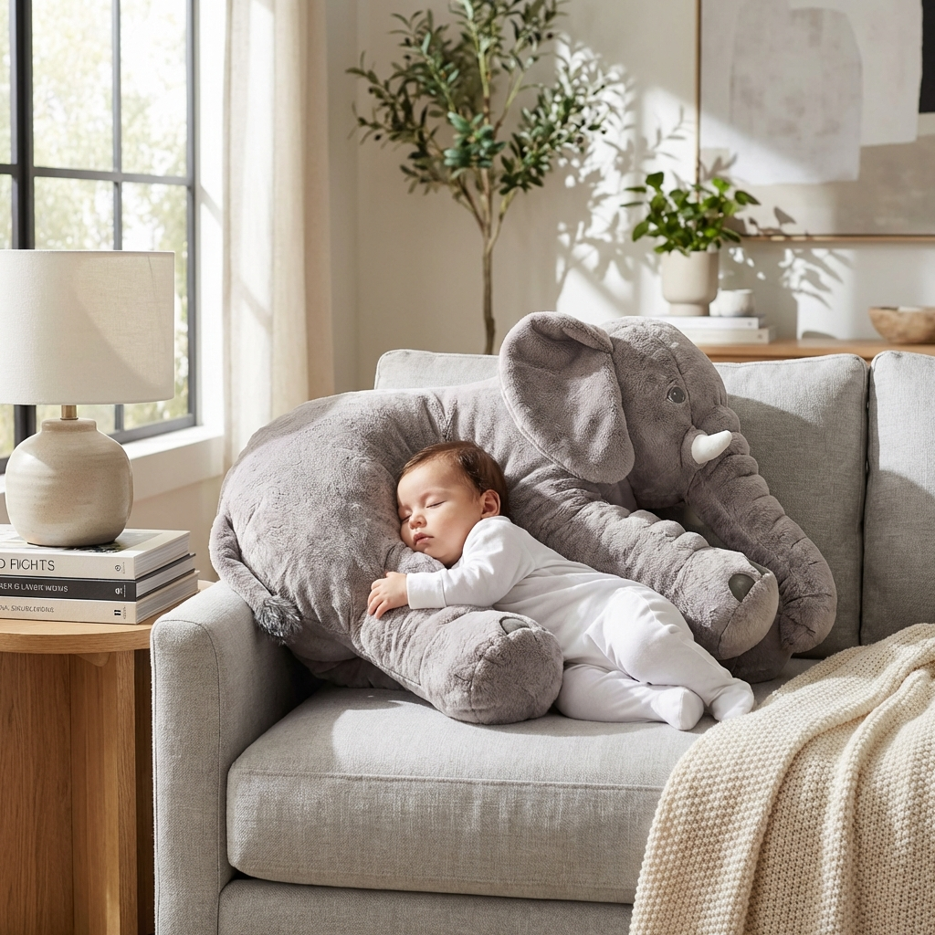 Baby's Soft Elephant Plush Pillow