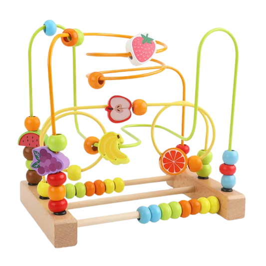 Baby Wooden Montessori Bead Maze Early Learning Toy