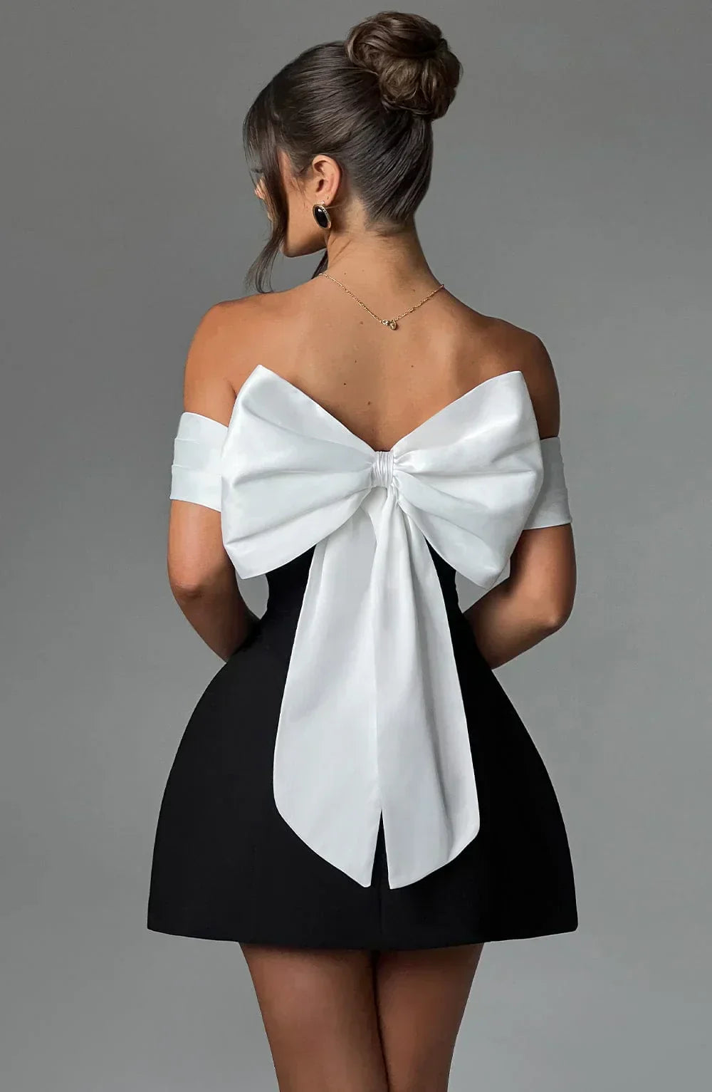 Backless Bow Mini Dress