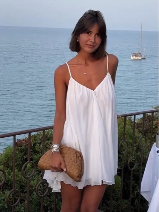 Backless V-Neck Mini Dress