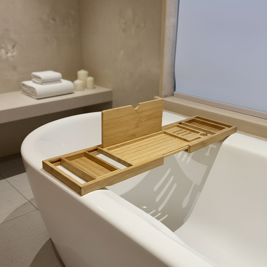 Bamboo Multipurpose Bathtub Caddy Shelf