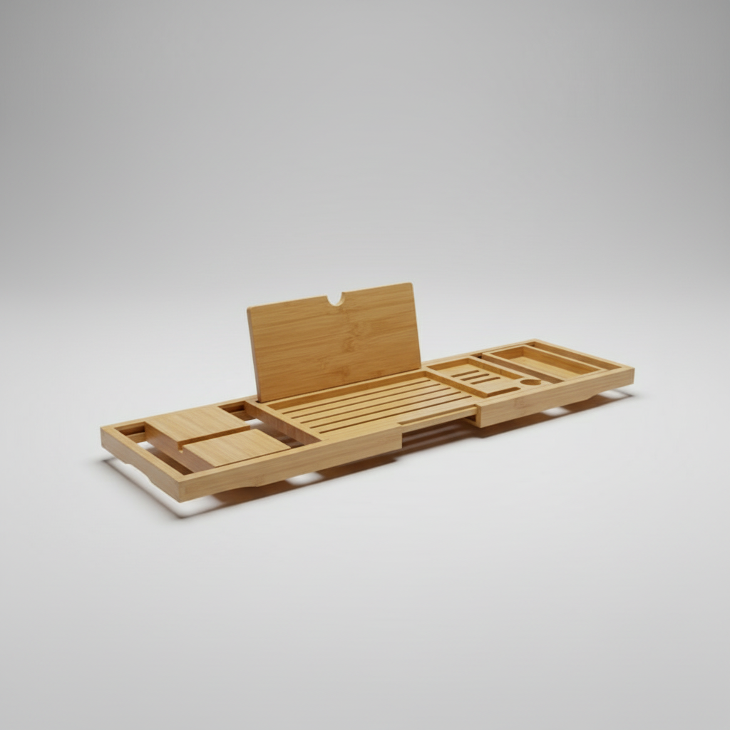 Bamboo Multipurpose Bathtub Caddy Shelf