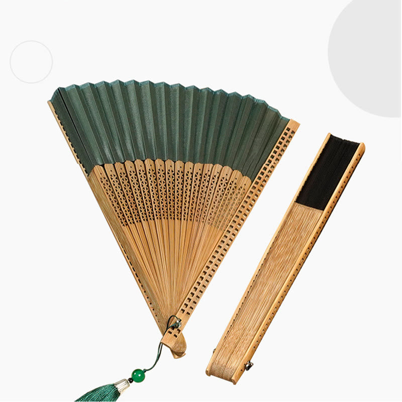 Bamboo Satin Hand Fan
