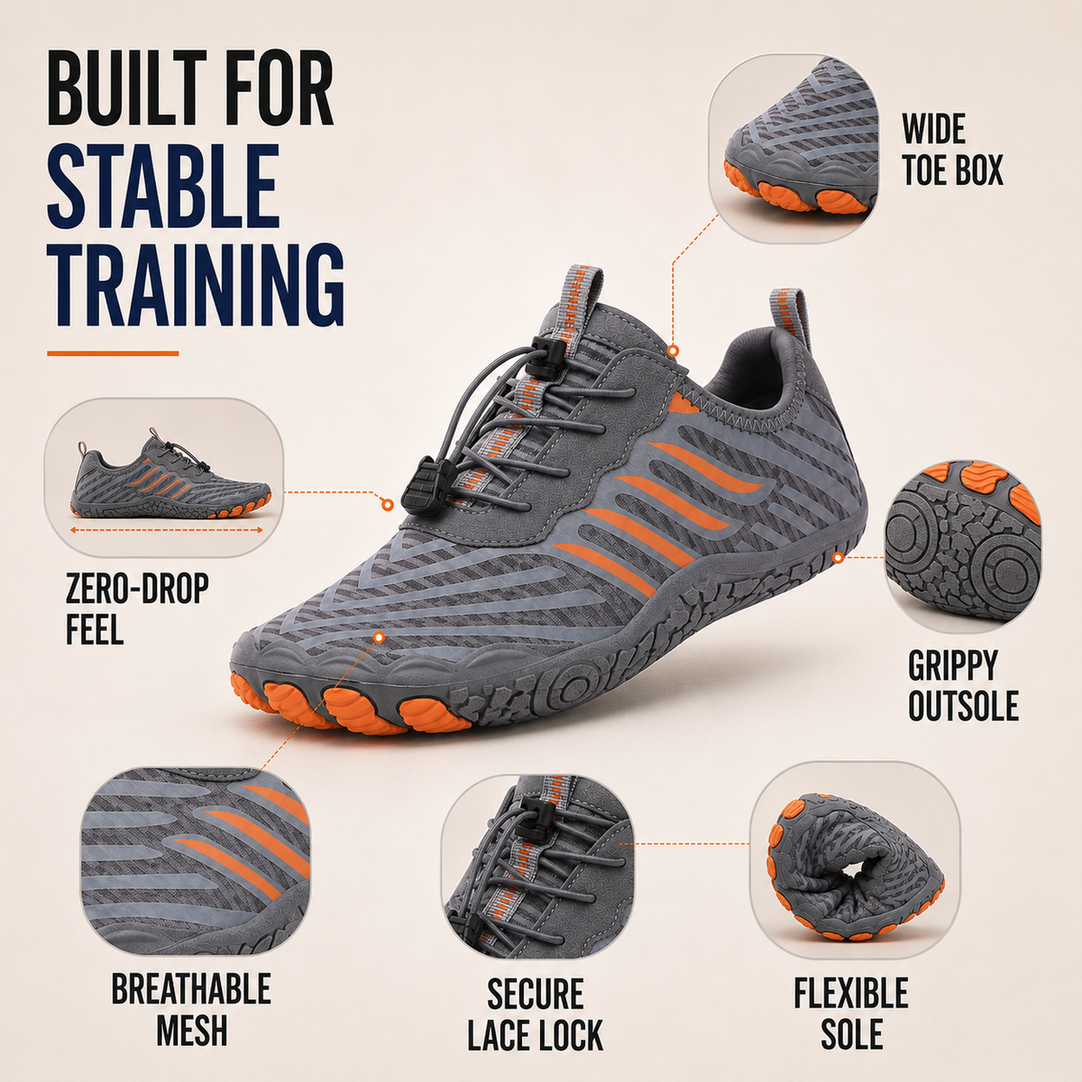 Barefoot Gym Shoes | Flat Sole Training Shoes