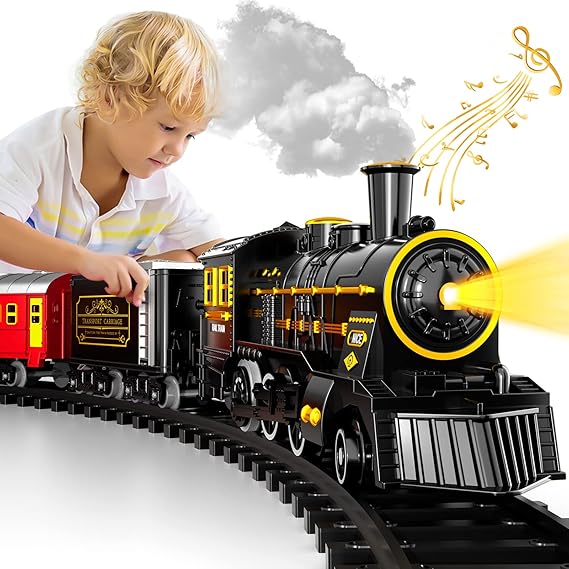 Battery-Operated Electric Train Set with Realistic Sounds