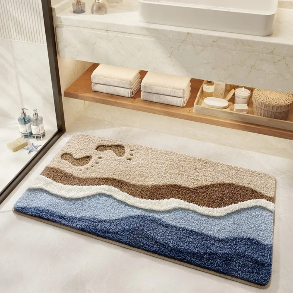 Beach Footprints Accent Bath Rug