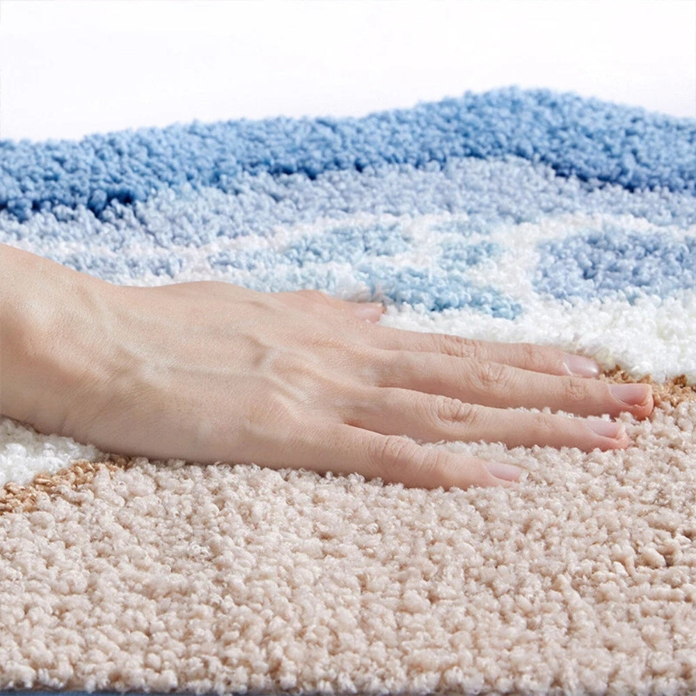 Beach Footprints Accent Bath Rug