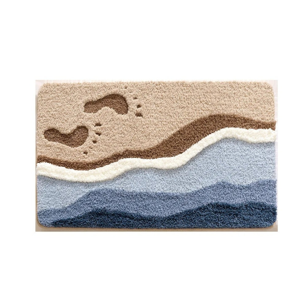 Beach Footprints Accent Bath Rug