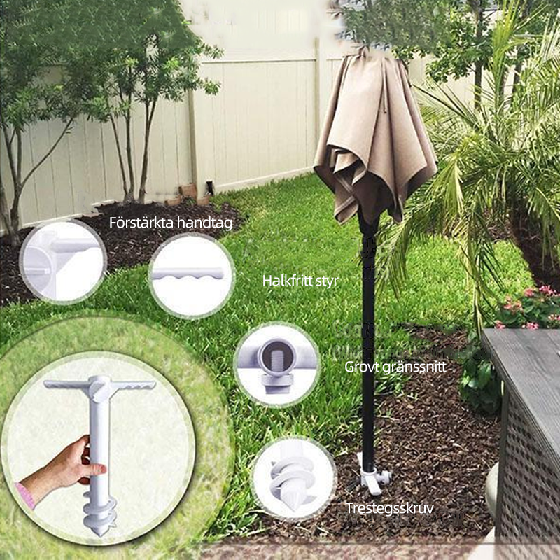 Beach Umbrella Sand Anchor Stand - Windproof and Durable