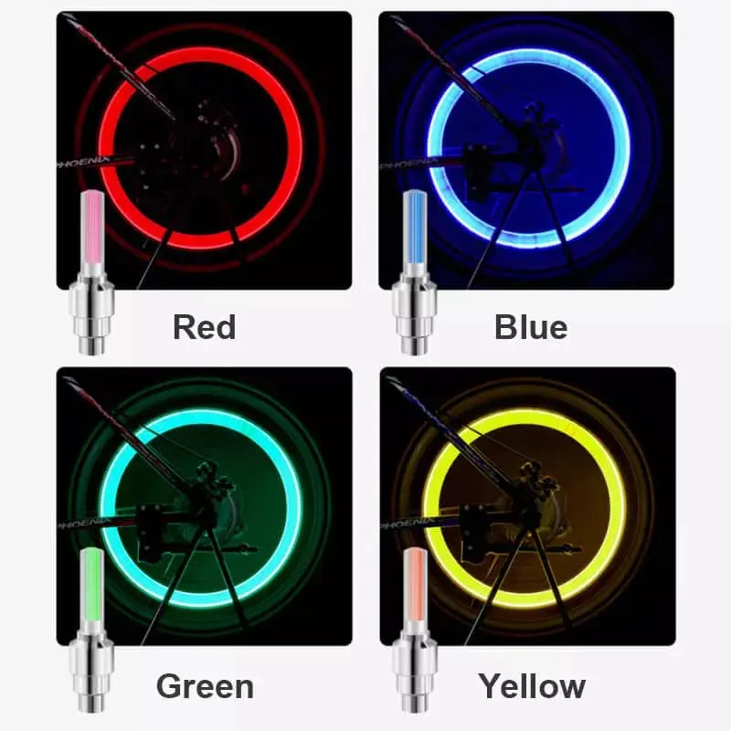 Bicycle Valve LED Lights for Night Riding