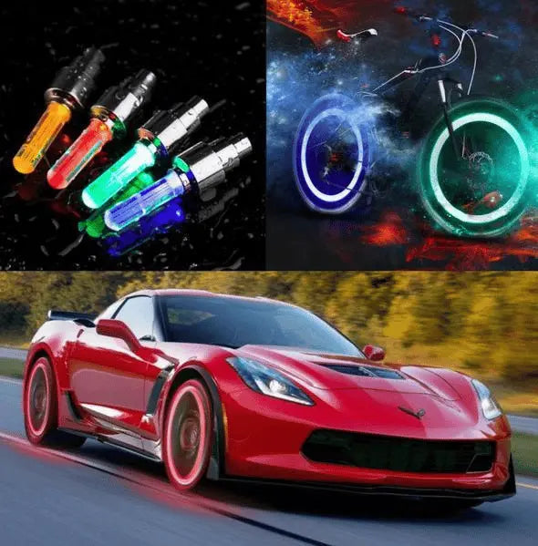 Bicycle Valve LED Lights for Night Riding