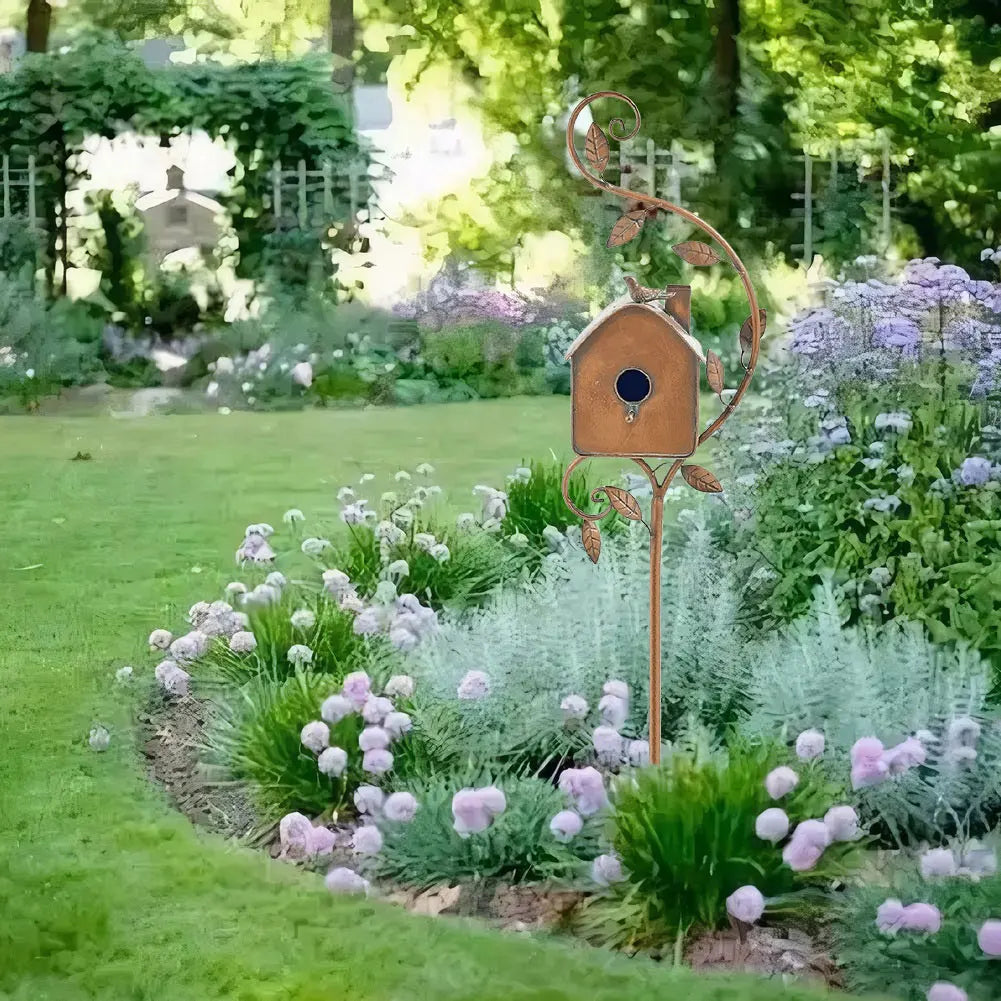 Birdhouse on a Post for Garden and Patio