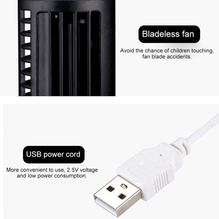 Bladeless USB Electric Tower Fan, Cooling Fan - Black