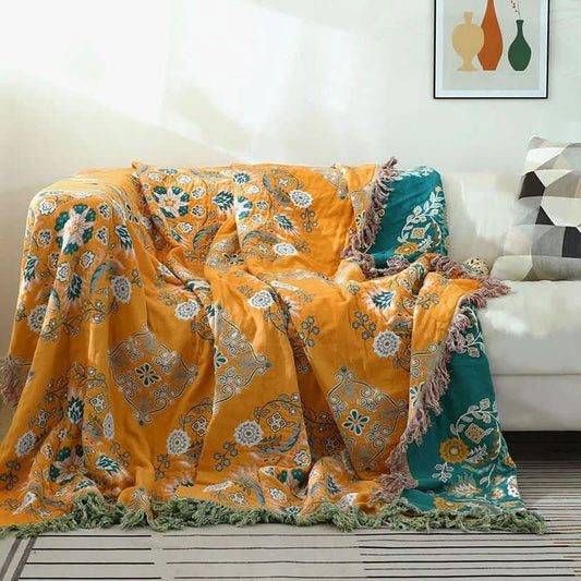 Boho Cotton Blanket for Cozy Interiors