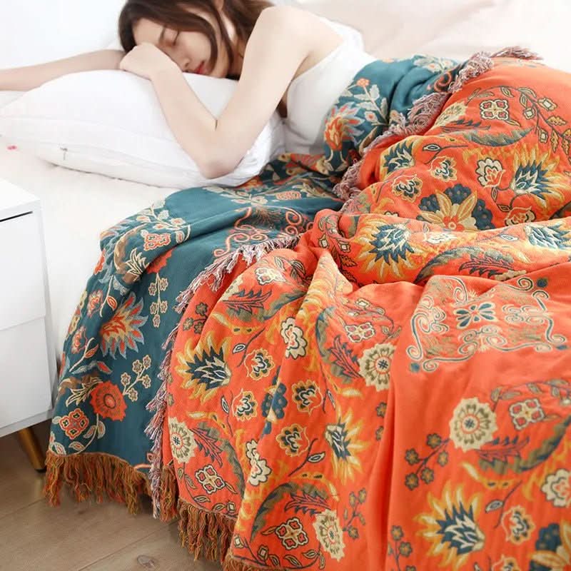 Boho Cotton Blanket for Cozy Interiors