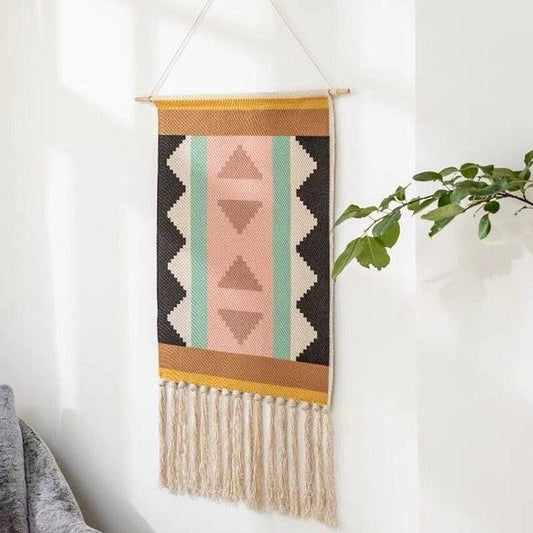 Boho Geometric Fringe Wall Hanging