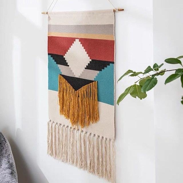 Boho Geometric Fringe Wall Hanging