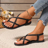 Braided Strap Flat Sandals