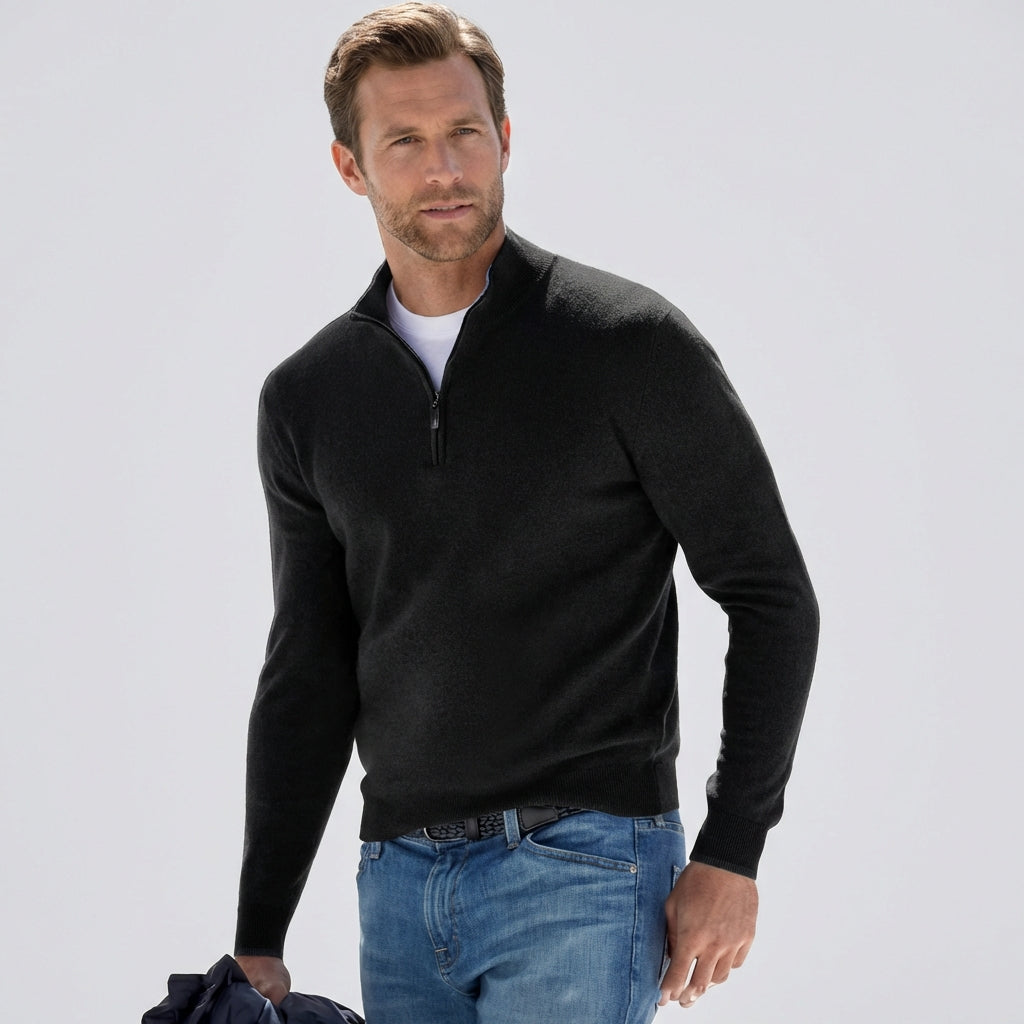 Breathable Quarter-Zip Knit Pullover