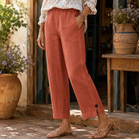 Breathable Straight-Leg Ankle Trousers for Women