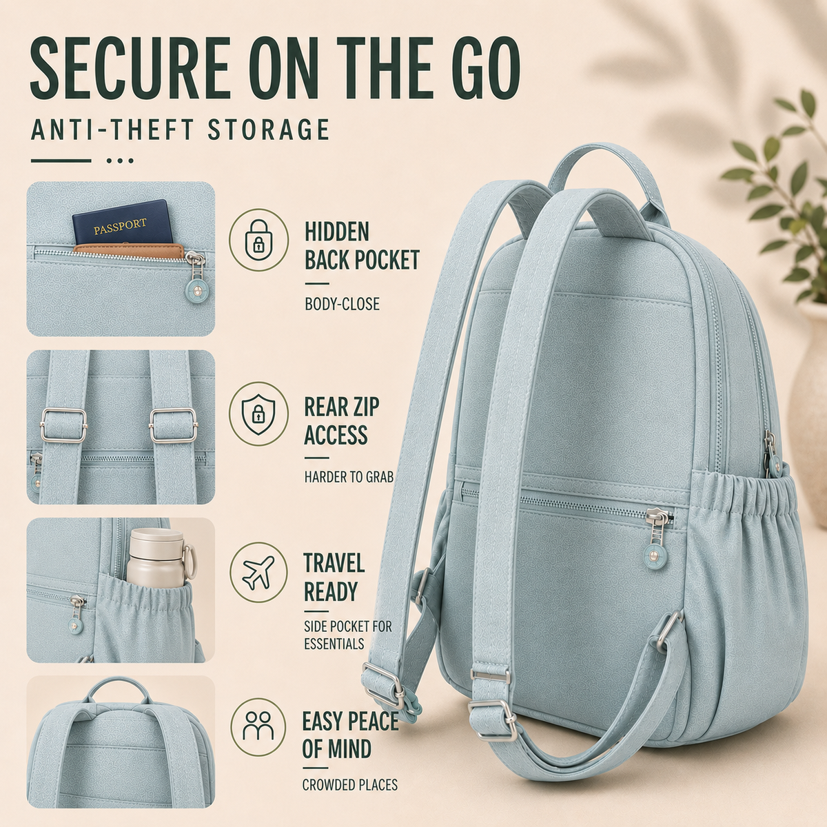 Casual Nylon Mini Backpack