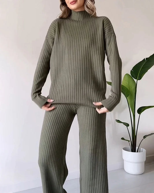 Casual Two-Piece Slit Set