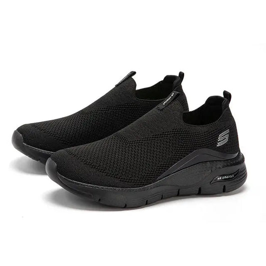 Comfortable Black Cotton Blend Everyday Slip-On Sneakers