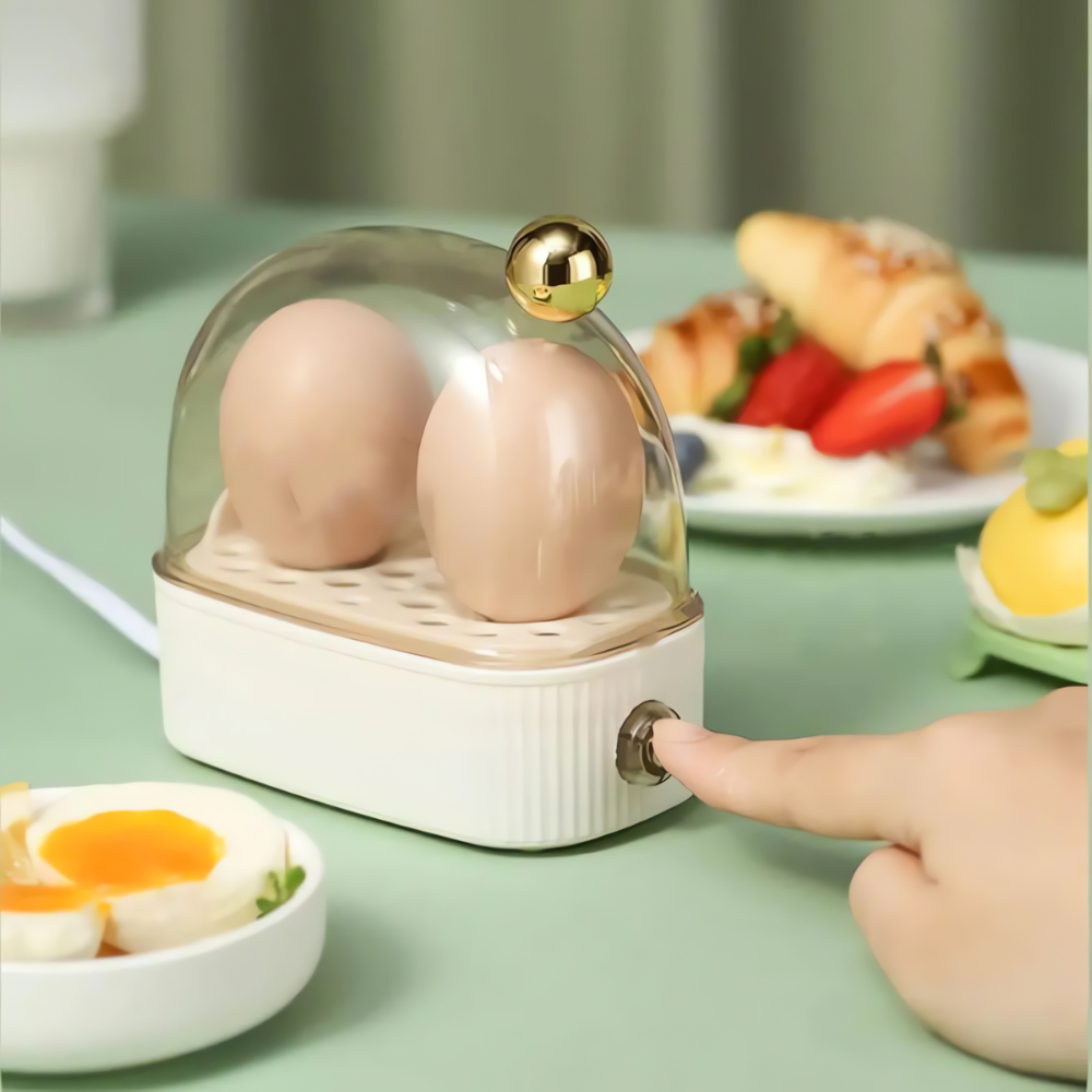 Compact Electric Egg Cooker with Dome Lid