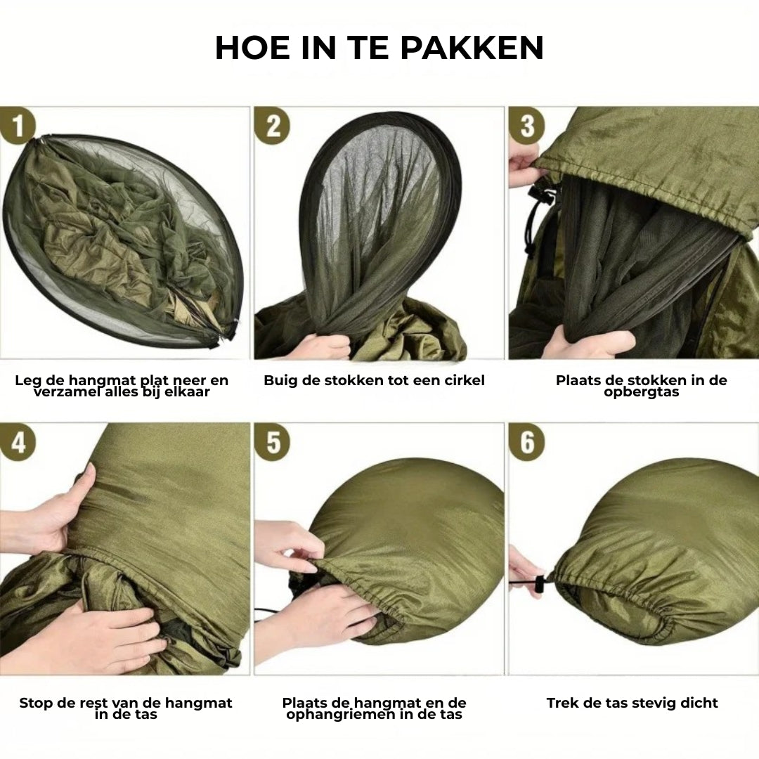 Compact Outdoor Hammock with Bug Net