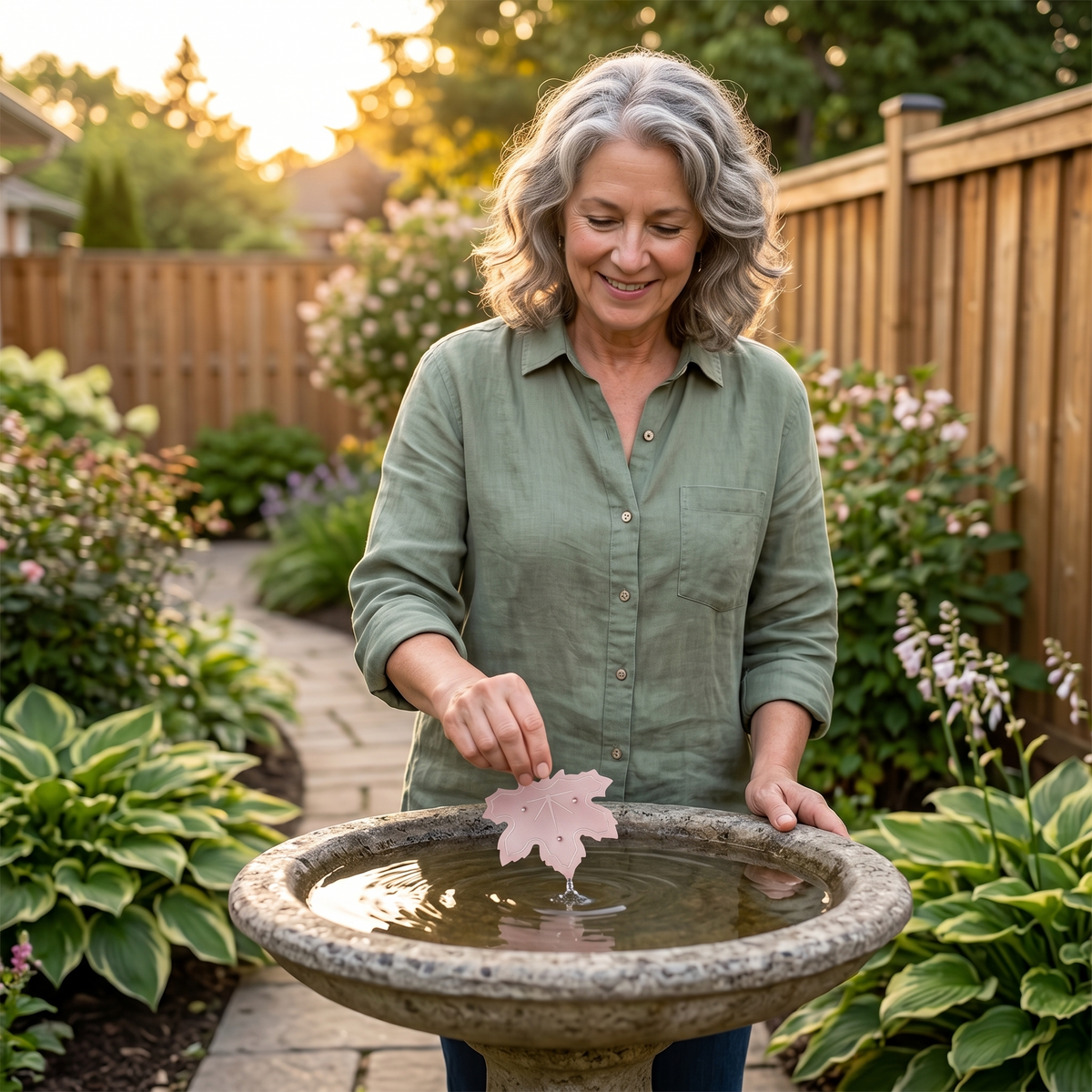Copper Leaf Bird Bath Purifier for Algae Control