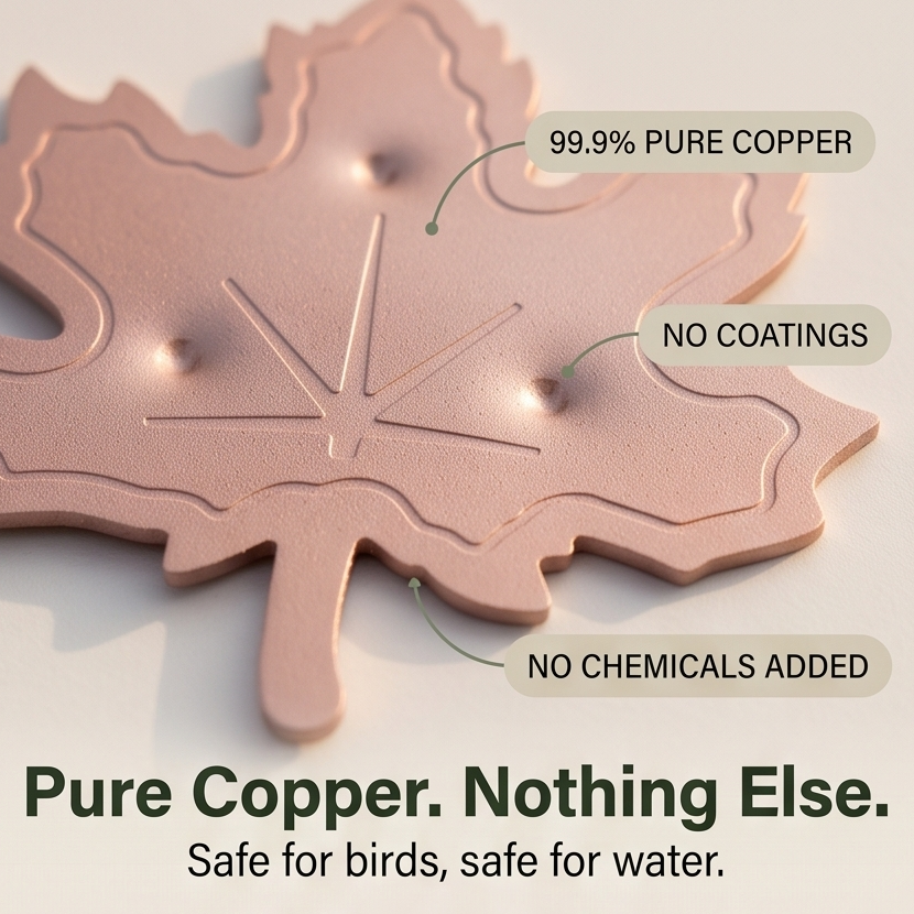 Copper Leaf Bird Bath Purifier for Algae Control