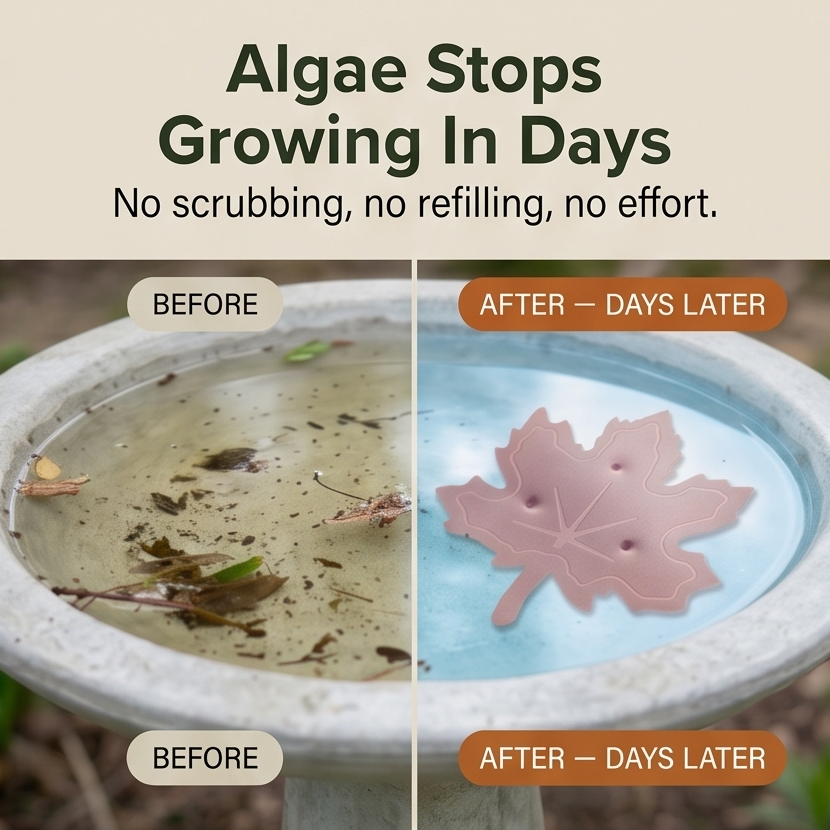 Copper Leaf Bird Bath Purifier for Algae Control