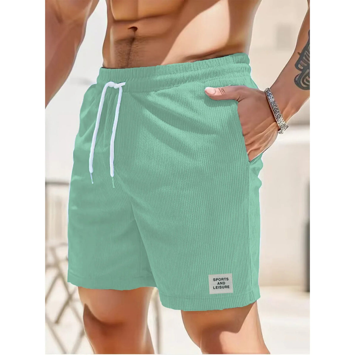Corduroy Relaxed Fit Drawstring Shorts
