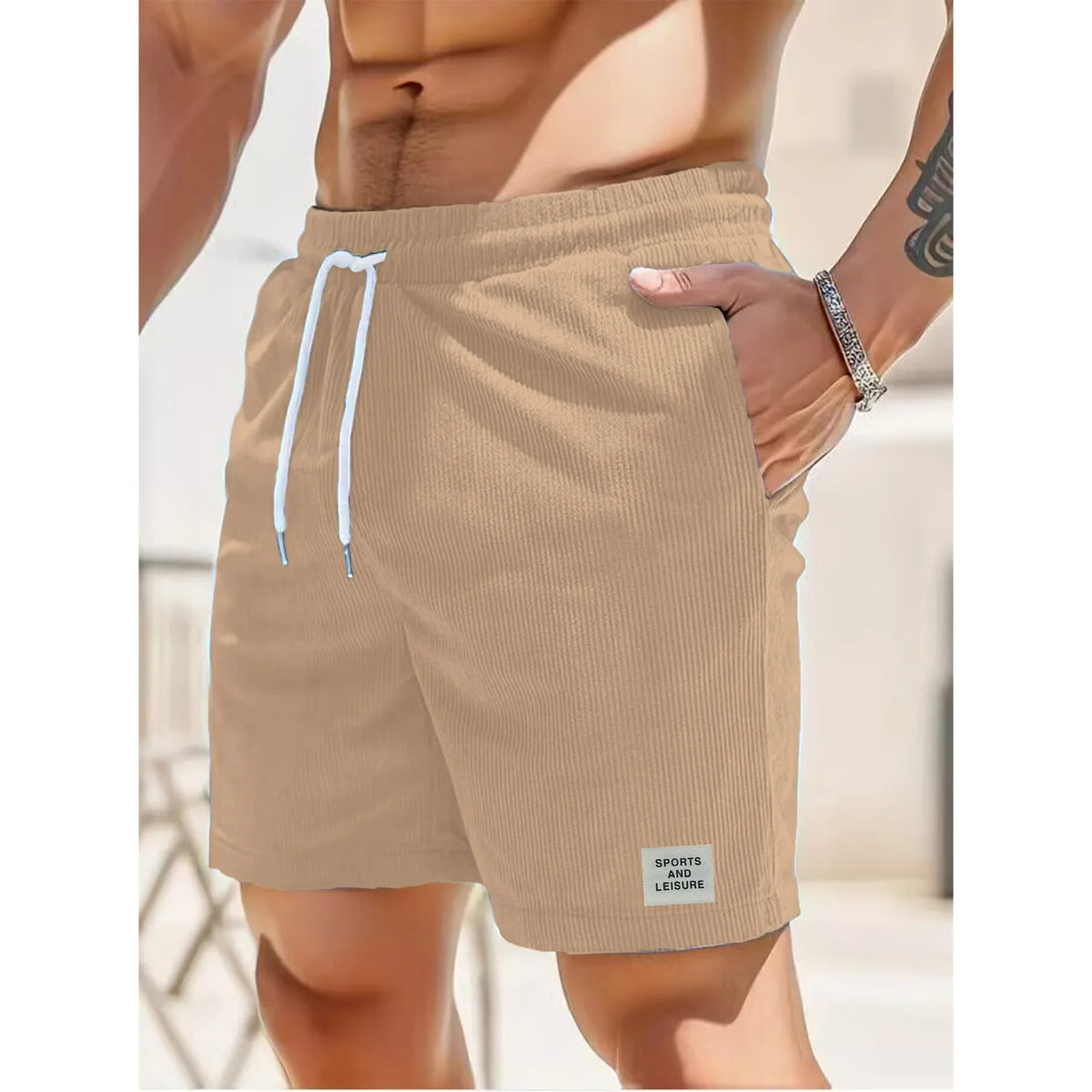 Corduroy Relaxed Fit Drawstring Shorts