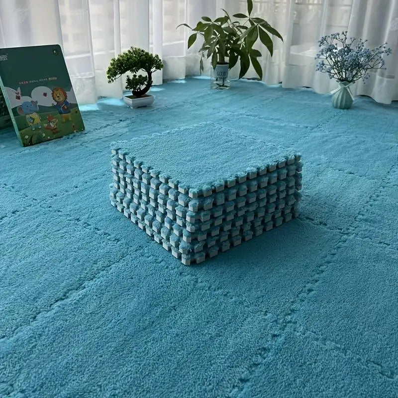 Cute and Comfortable Interlocking Puzzle Foam Floor Mat (Set of 10 Squares)