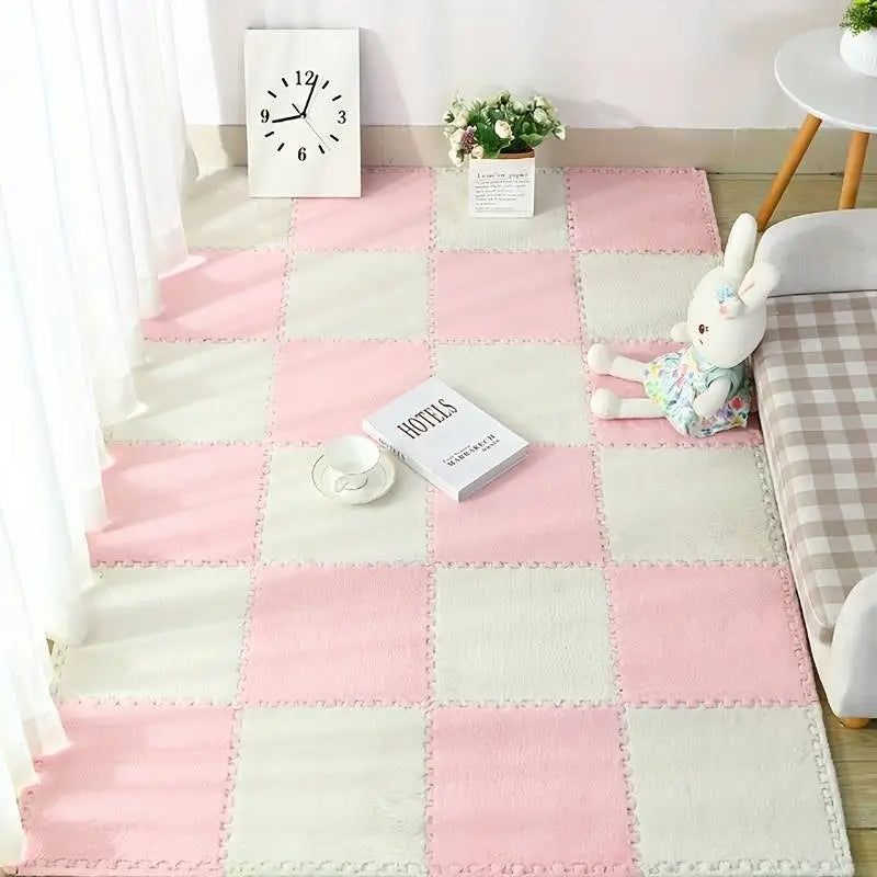 Cute and Comfortable Interlocking Puzzle Foam Floor Mat (Set of 10 Squares)