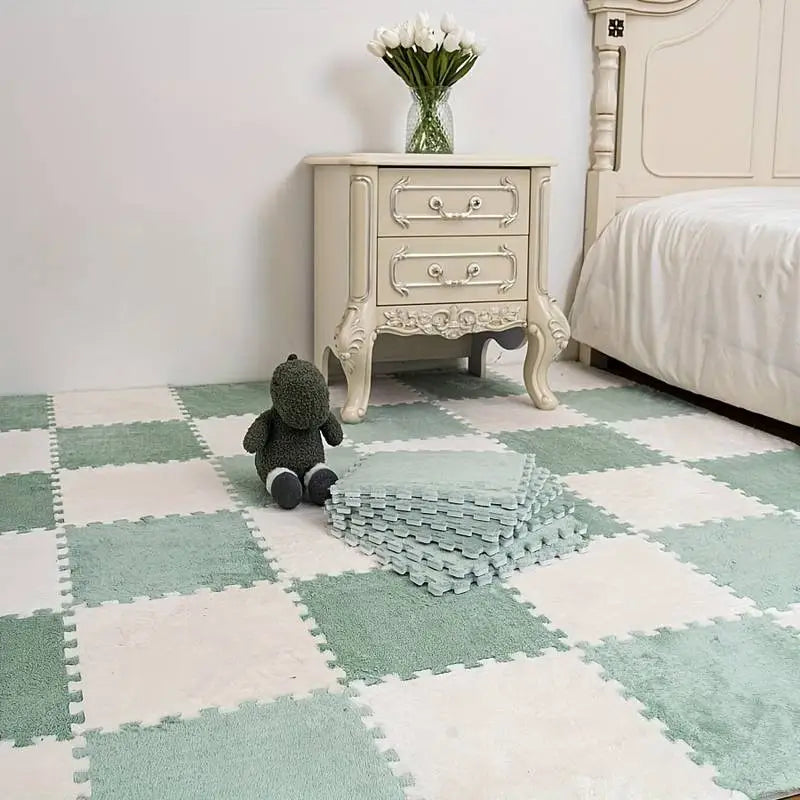 Cute and Comfortable Interlocking Puzzle Foam Floor Mat (Set of 10 Squares)