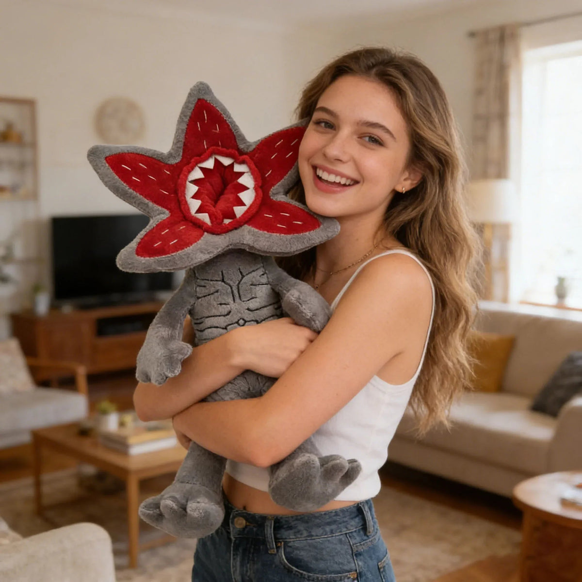 Demogorgon Plush Toy - 25 cm Soft Grey Monster for Kids and Halloween